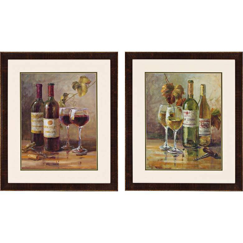 Image 1 Opening the Wine 2-Piece 28 inch High Framed Wall Art Set