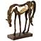 Openly Grazing 13"H Antiqued Bronze and Gold Horse Statue