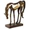 Openly Grazing Bronze and Gold Horse Sculpture