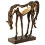 Thumbnail2 of Openly Grazing Bronze and Gold Horse Sculpture