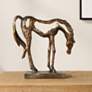 Thumbnail1 of Openly Grazing Bronze and Gold Horse Sculpture