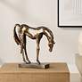 Thumbnail4 of Openly Grazing Bronze and Gold Horse Sculpture more views