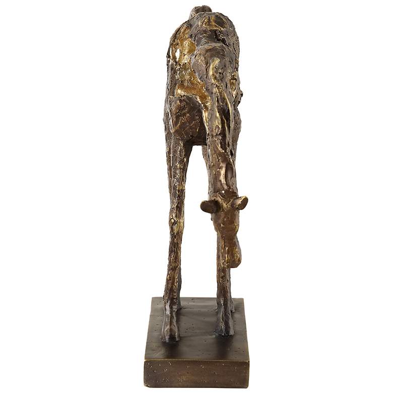 Image 6 Openly Grazing Bronze and Gold Horse Sculpture more views