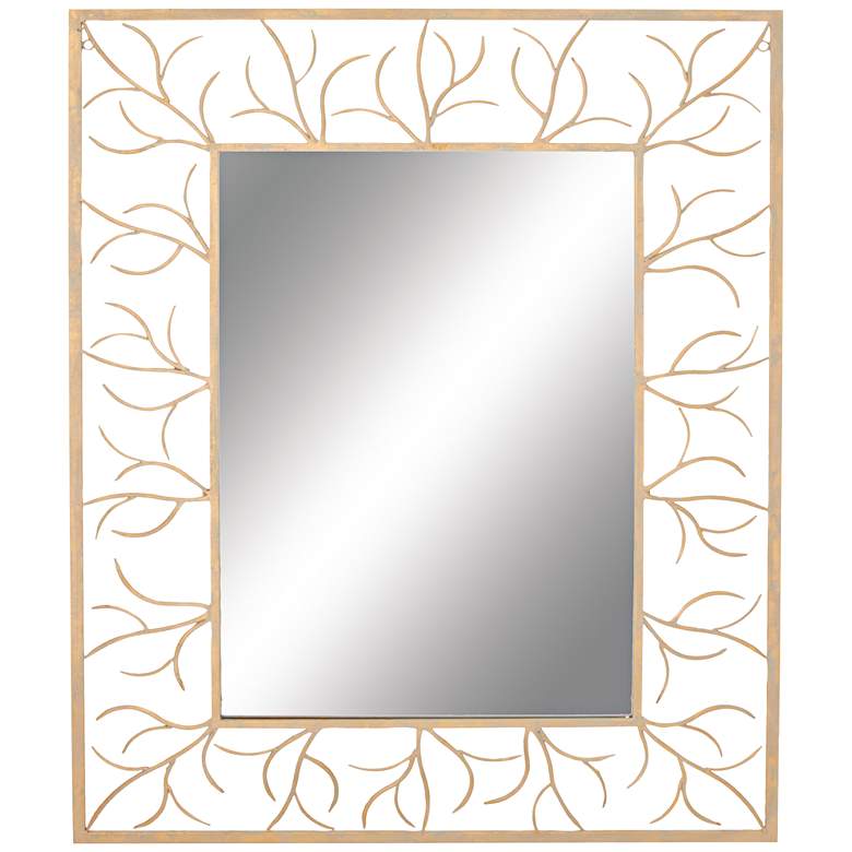 Image 1 Openwork Gold Frame 43 inch x 55 inch Metal Wall Mirror