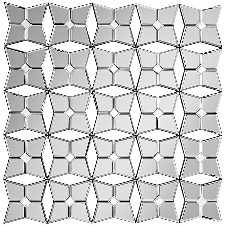 Image 1 Openwork Mirrored Petals 29 1/2 inch Square Modern Wall Art