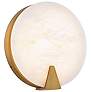3_Ophelia 10 1/4" High Aged Brass Alabaster LED Wall Sconce