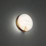 2_Ophelia 10 1/4" High Aged Brass Alabaster LED Wall Sconce