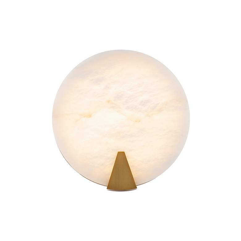 Image 4 Ophelia 10 1/4" High Aged Brass Alabaster LED Wall Sconce more views