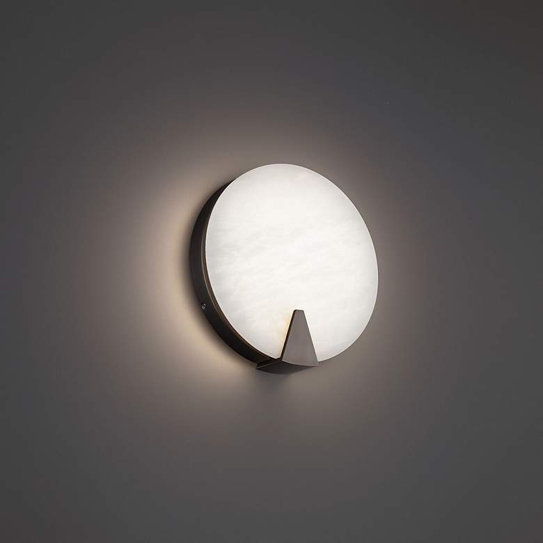 Image 1 Ophelia 10 1/4" High Nickel Alabaster ADA LED Wall Sconce