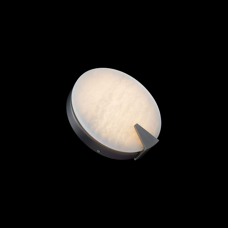 Image 4 Ophelia 10 1/4" High Nickel Alabaster ADA LED Wall Sconce more views