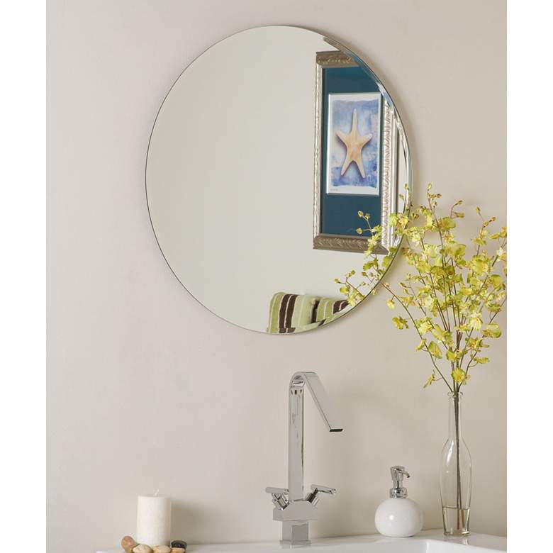 Image 1 Ophelia 23 1/2 inch Round Frameless Beveled Wall Mirror