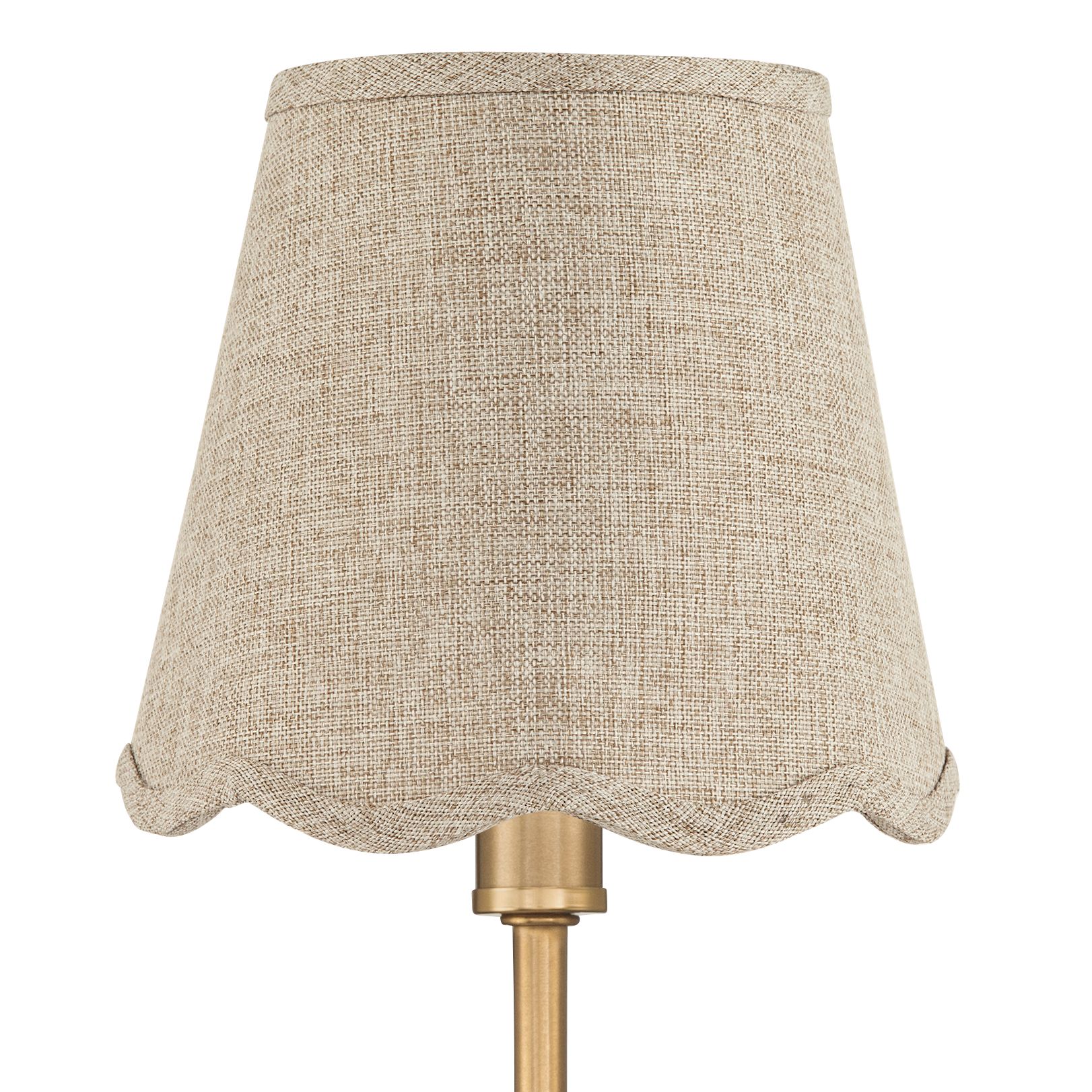 Image 3 Ophelia 9 1/2"H Warm Brass Plug-In Wall Sconce Beige Scallop Shade more views