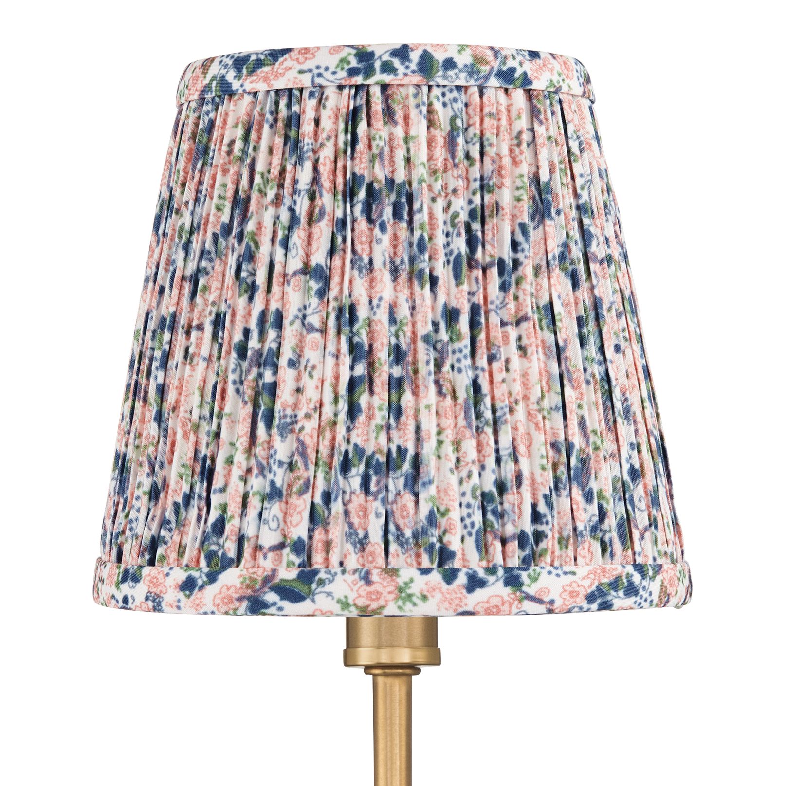 Image 3 Ophelia 9 1/2"H Warm Brass Plug-In Wall Sconce Blue Pink Floral Shade more views