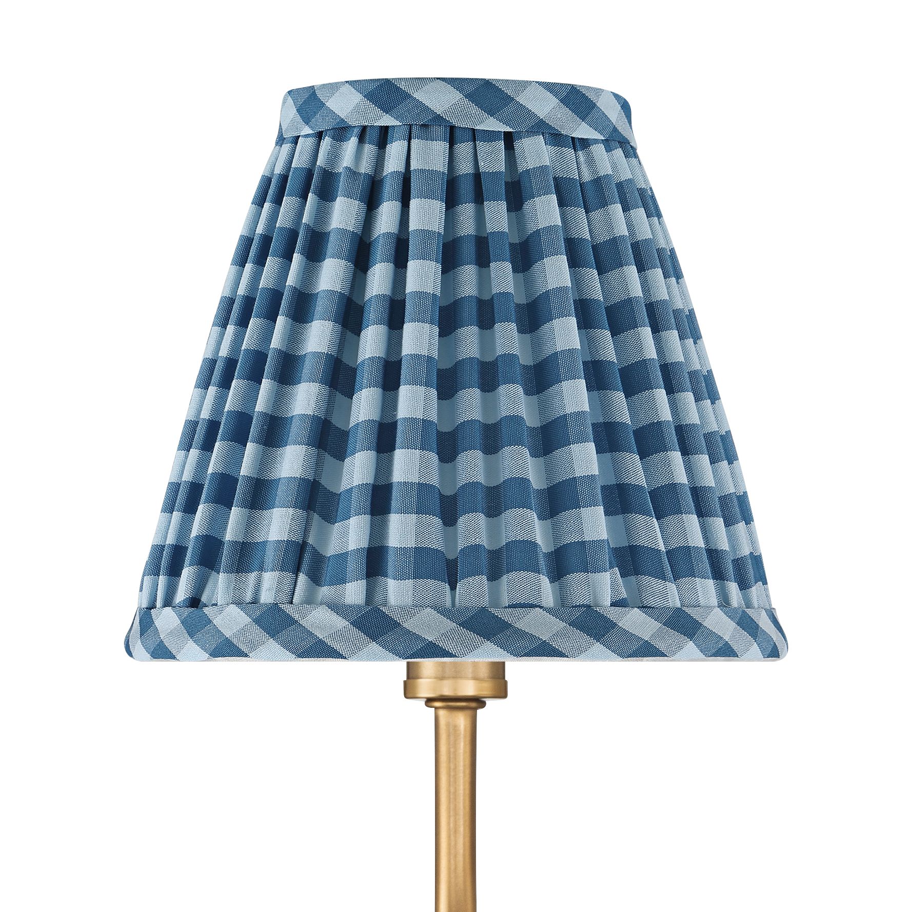 Image 4 Ophelia 9 1/2"H Warm Brass Plug-In Wall Sconce Blue Plaid Shade more views