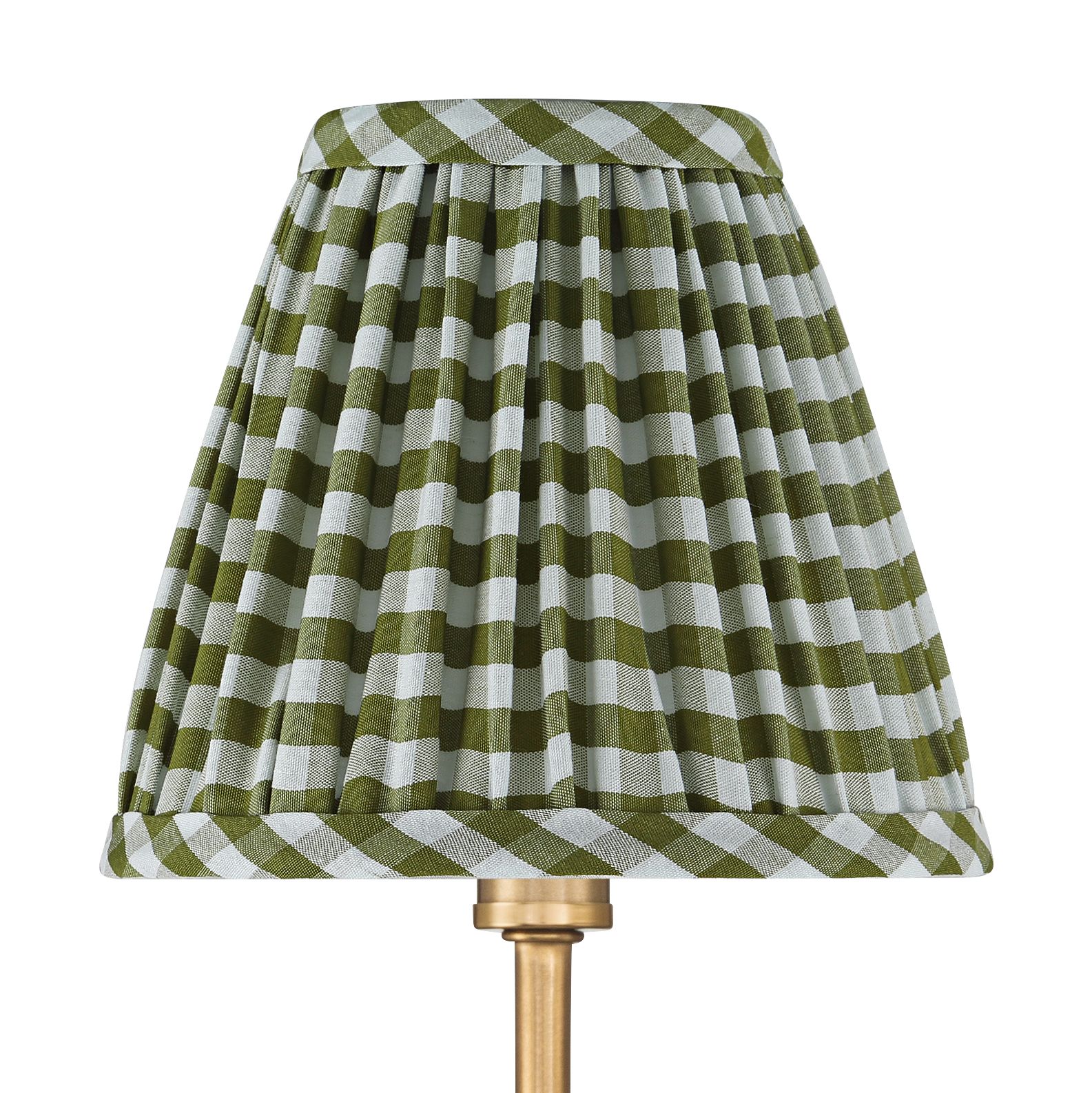 Image 2 Ophelia 9 1/2"H Warm Brass Plug-In Wall Sconce Green Plaid Shade more views