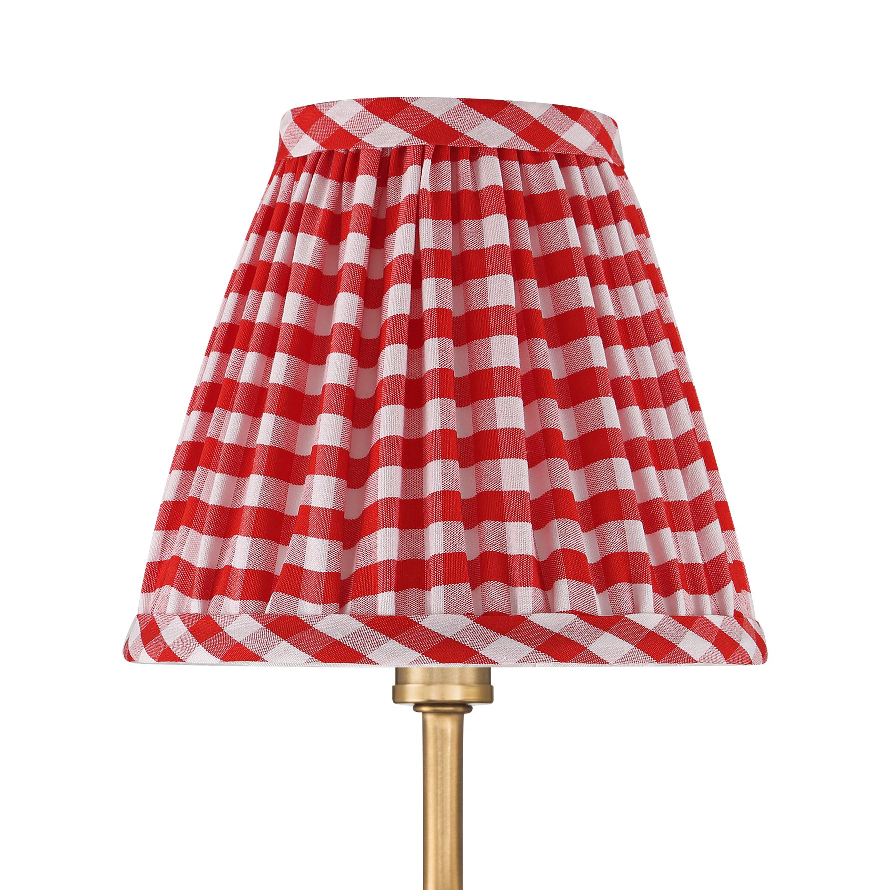 Image 2 Ophelia 9 1/2"H Warm Brass Plug-In Wall Sconce Red Plaid Scallop Shade more views