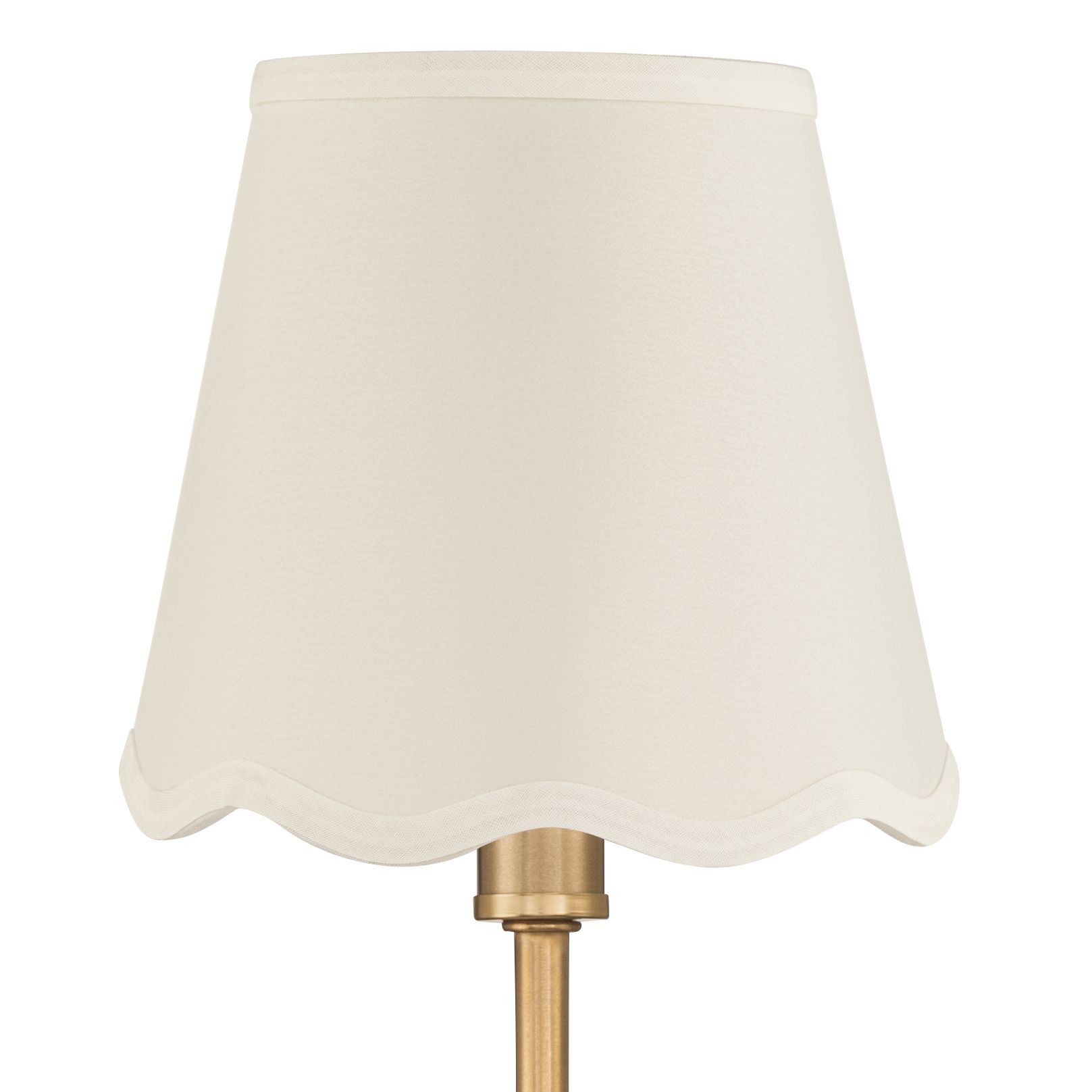 Image 3 Ophelia 9 1/2"H Warm Brass Plug-In Wall Sconce White Scallop Shade more views