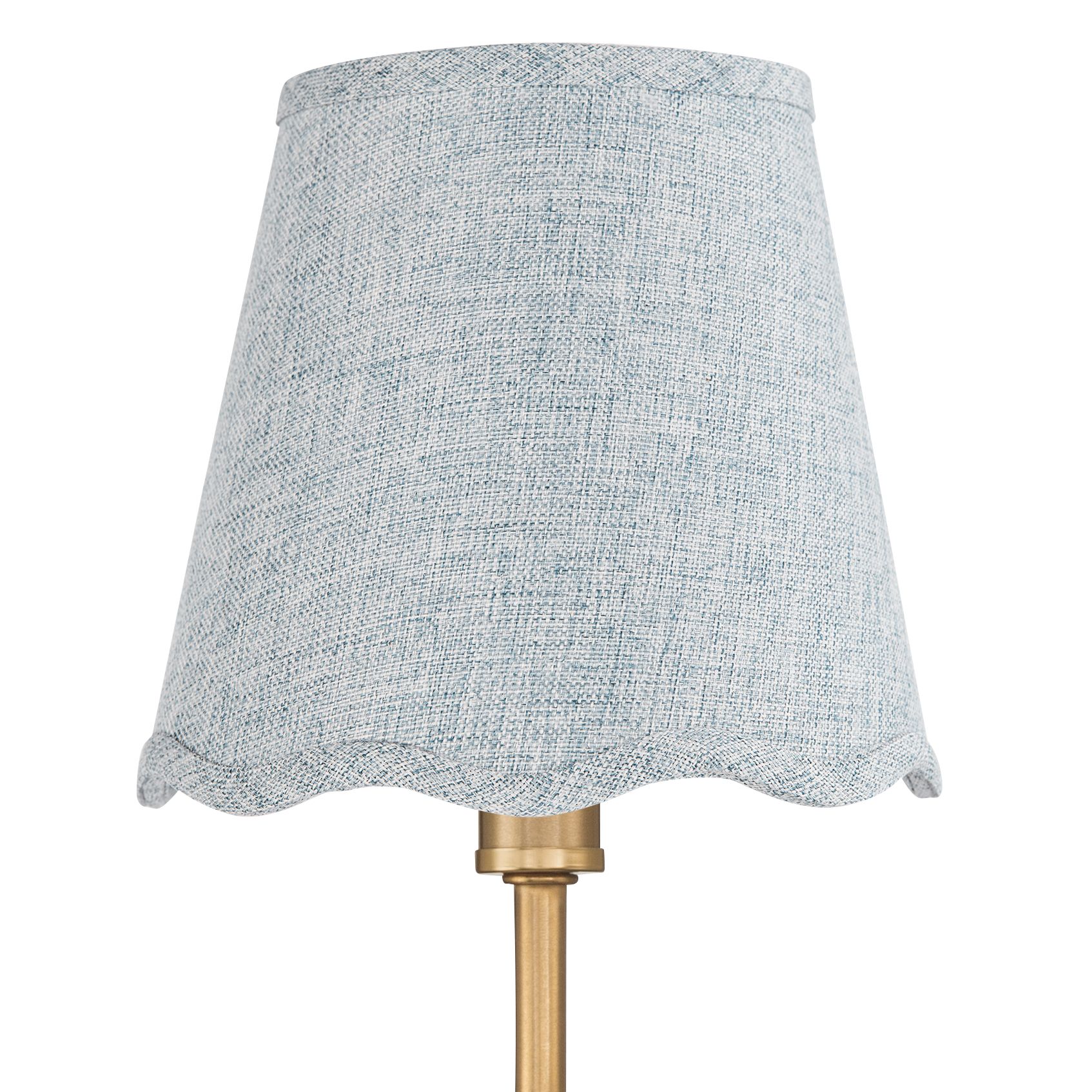 Image 3 Ophelia 9 1/2"H Warm Brass Plug-In Wall Sconce with Gray Scallop Shade more views
