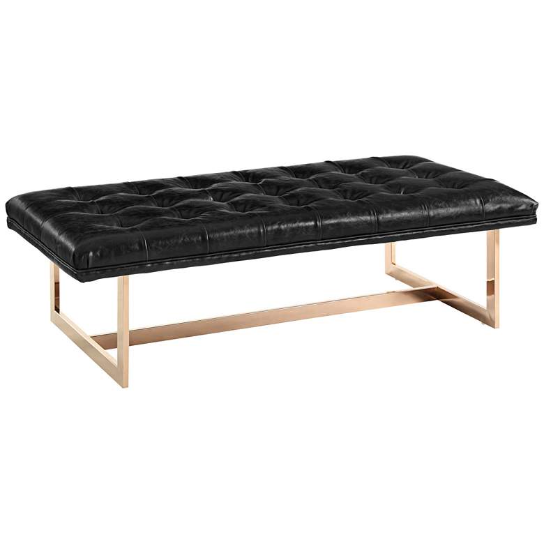 Image 1 Oppland 50 inch Wide Black Eco Leather Tufted Bench