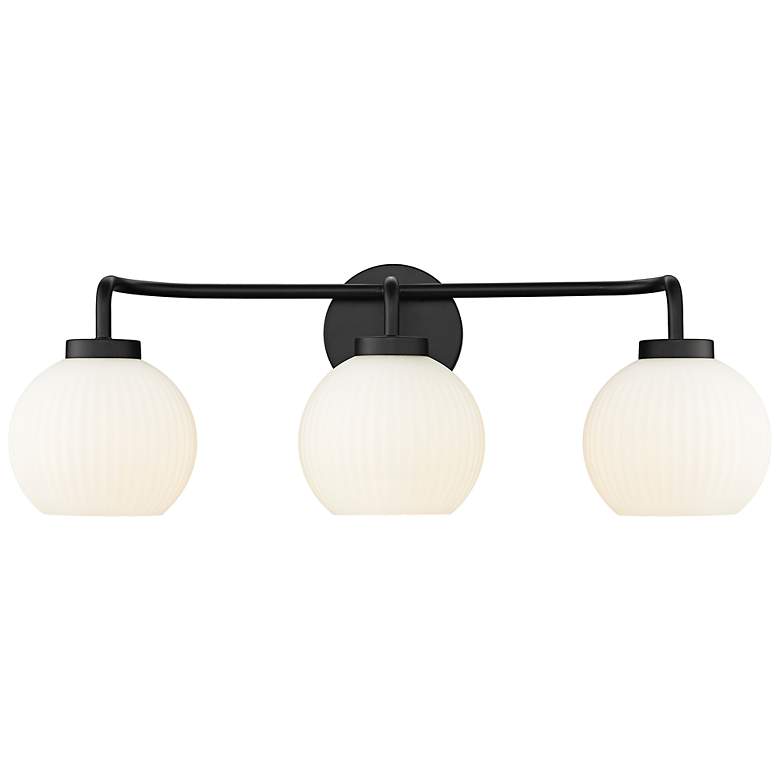 Image 2 Oprah 24" Wide Matte Black 3-Light Vanity Bath Light