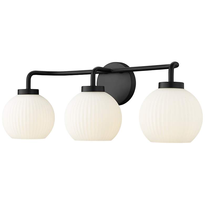 Image 3 Oprah 24" Wide Matte Black 3-Light Vanity Bath Light more views