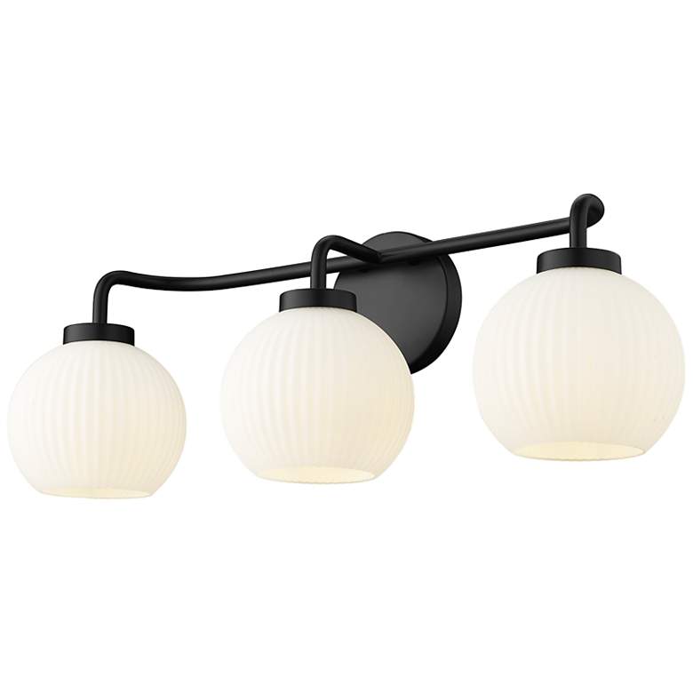 Image 4 Oprah 24" Wide Matte Black 3-Light Vanity Bath Light more views