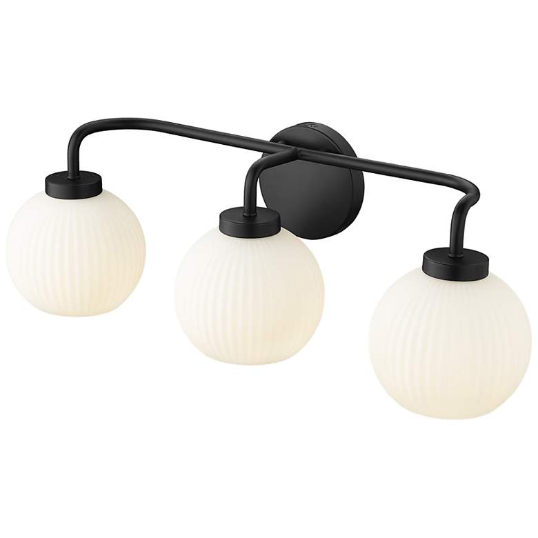 Image 5 Oprah 24" Wide Matte Black 3-Light Vanity Bath Light more views