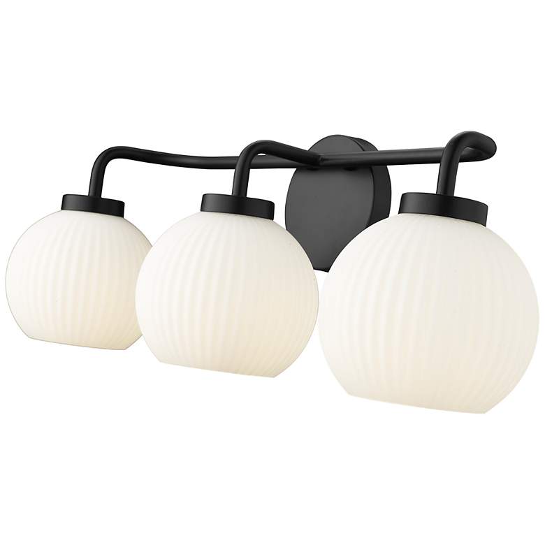 Image 6 Oprah 24" Wide Matte Black 3-Light Vanity Bath Light more views