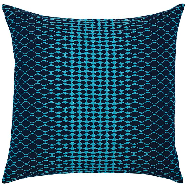 Optic Azure Blue 20&quot; Square Indoor-Outdoor Decorative Pillow