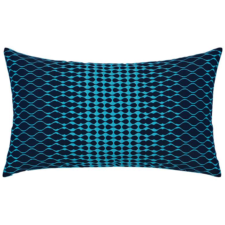 Image 1 Optic Azure Blue 20" x 12" Lumbar Indoor-Outdoor Pillow
