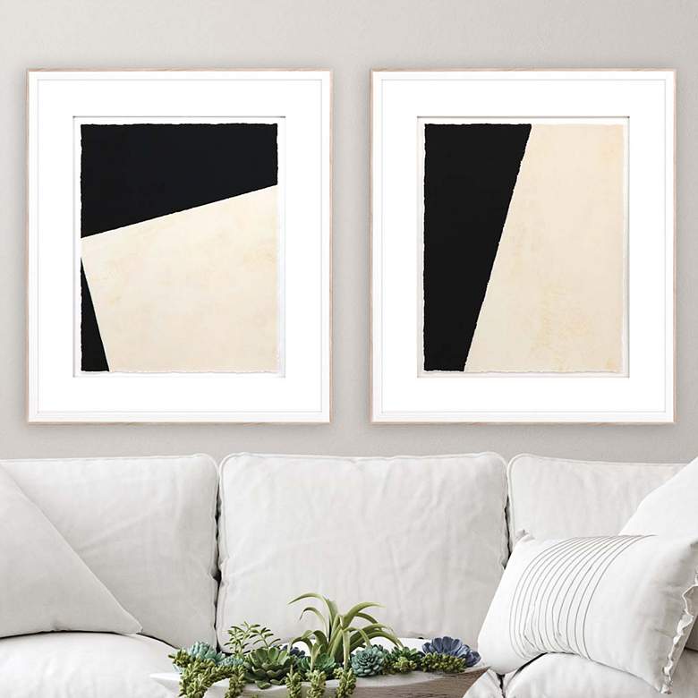 Image 2 Optical II 29" High 2-Piece Framed Giclee Wall Art Set