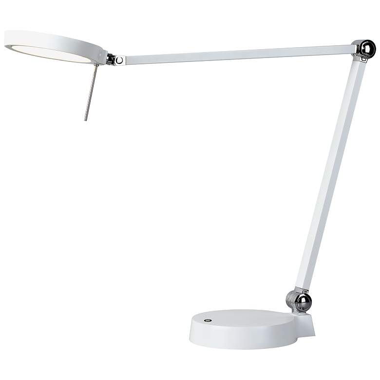 Image 1 Optics 22 inch Chrome/Pure White Table Lamp