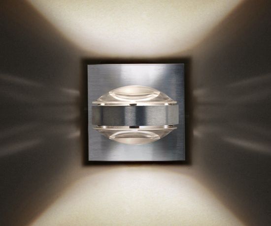 Image 2 Optos 5" High Clear/Clear/Brushed Aluminum Wall Sconce more views
