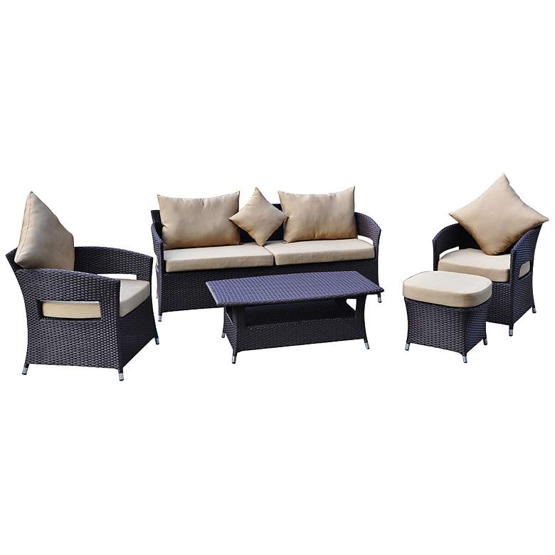 Image 1 Opulence Collection Aria 5-Piece Wicker Outdoor Lounge Set