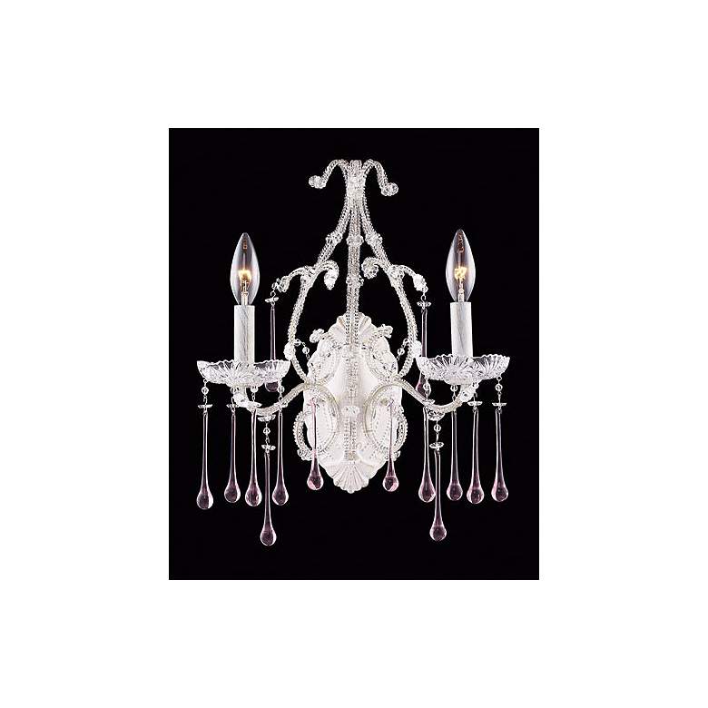 Image 1 Opulence Two Light 12 inch Wide White Rose Crystal Wall Sconce