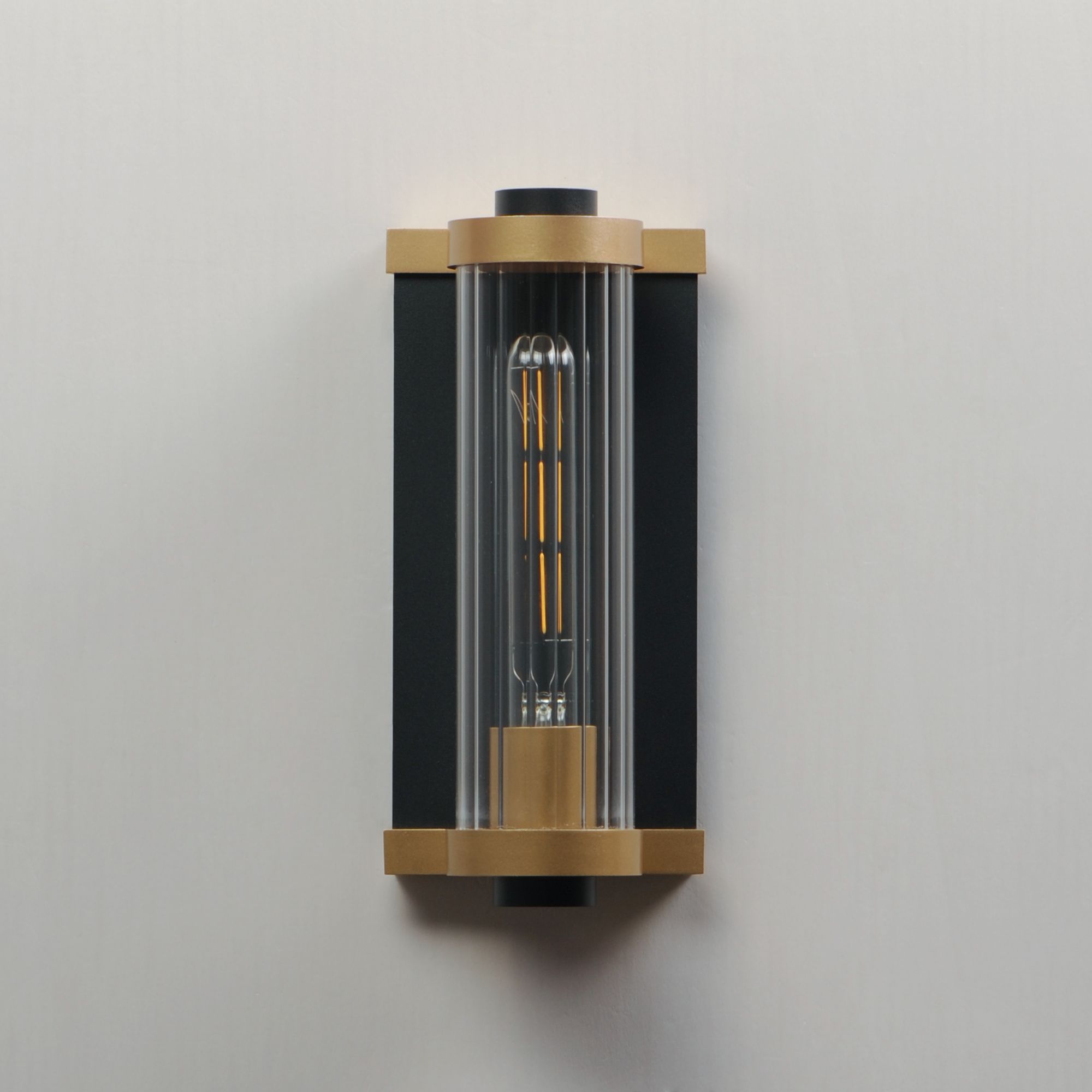 Image 3 Opulent 11" 1-Light Outdoor Wall Sconce - Black/Antique Brass more views