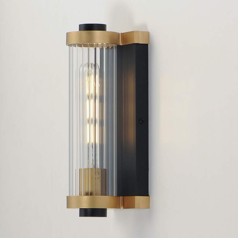 Image 1 Opulent-Outdoor Wall Mount - Black/Antique Brass