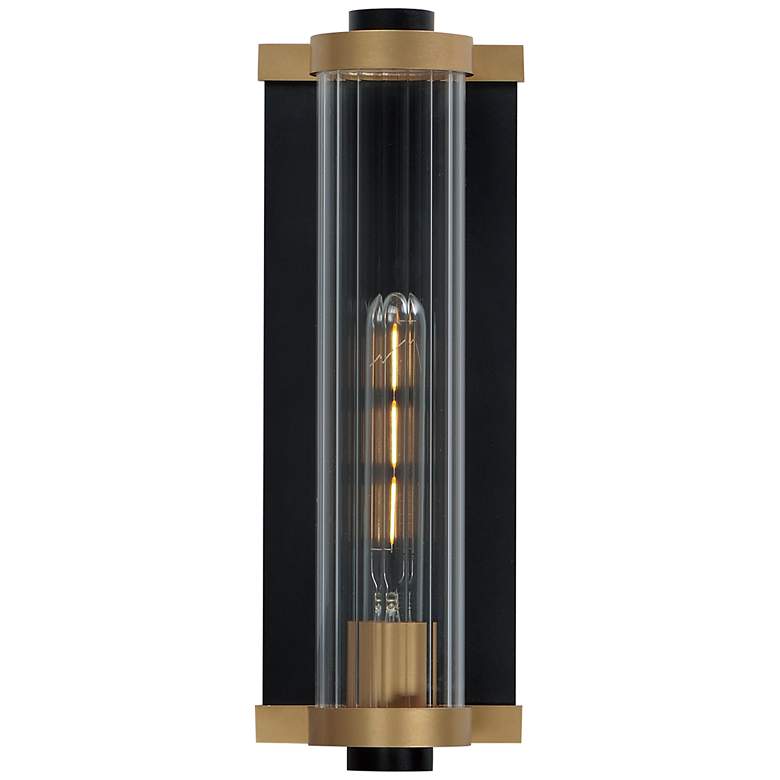 Image 2 Opulent-Outdoor Wall Mount - Black/Antique Brass