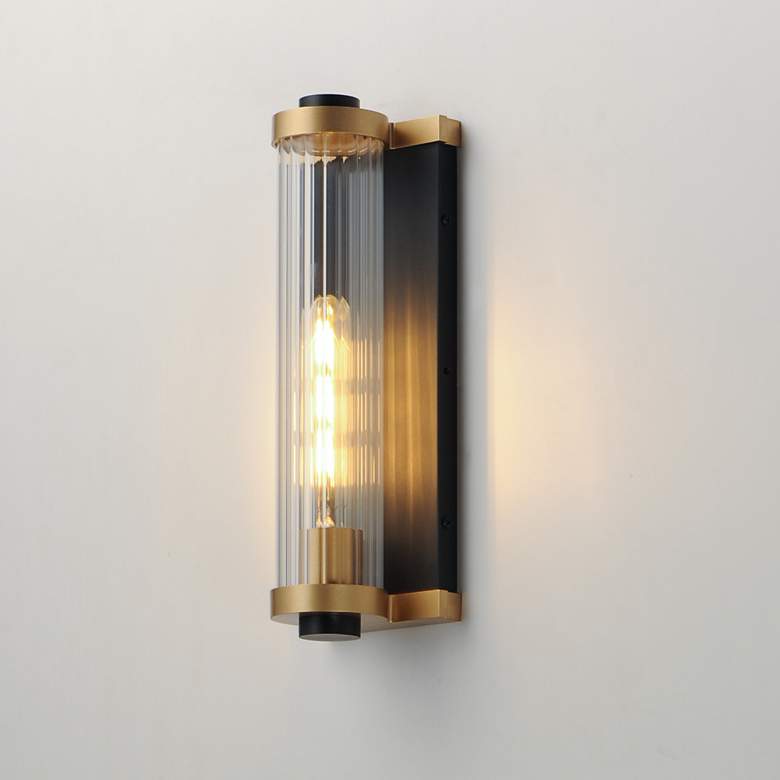 Image 1 Opulent-Outdoor Wall Mount - Black/Antique Brass