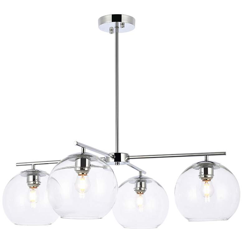 Image 2 Opus 30 3/4" Wide Chrome 4-Light Chandelier