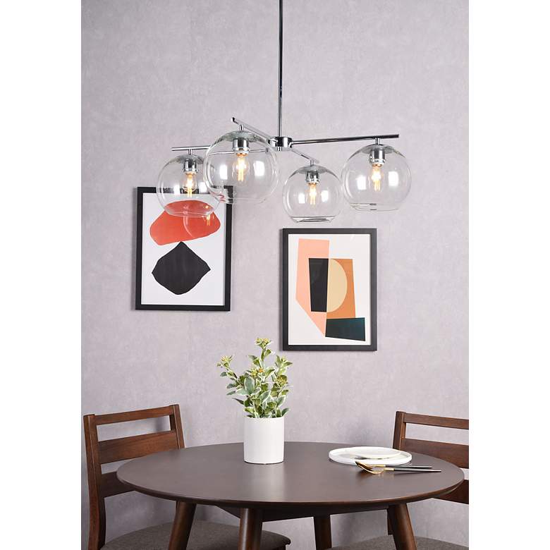 Image 3 Opus 30 3/4" Wide Chrome 4-Light Chandelier more views