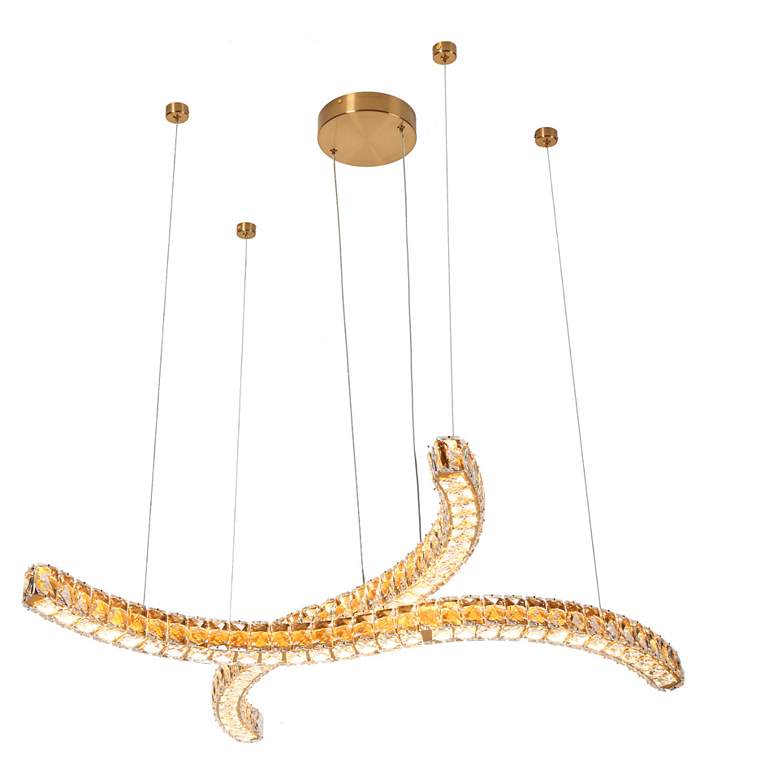 Image 1 Oputant 2-Light LED Crystal Island Chandelier