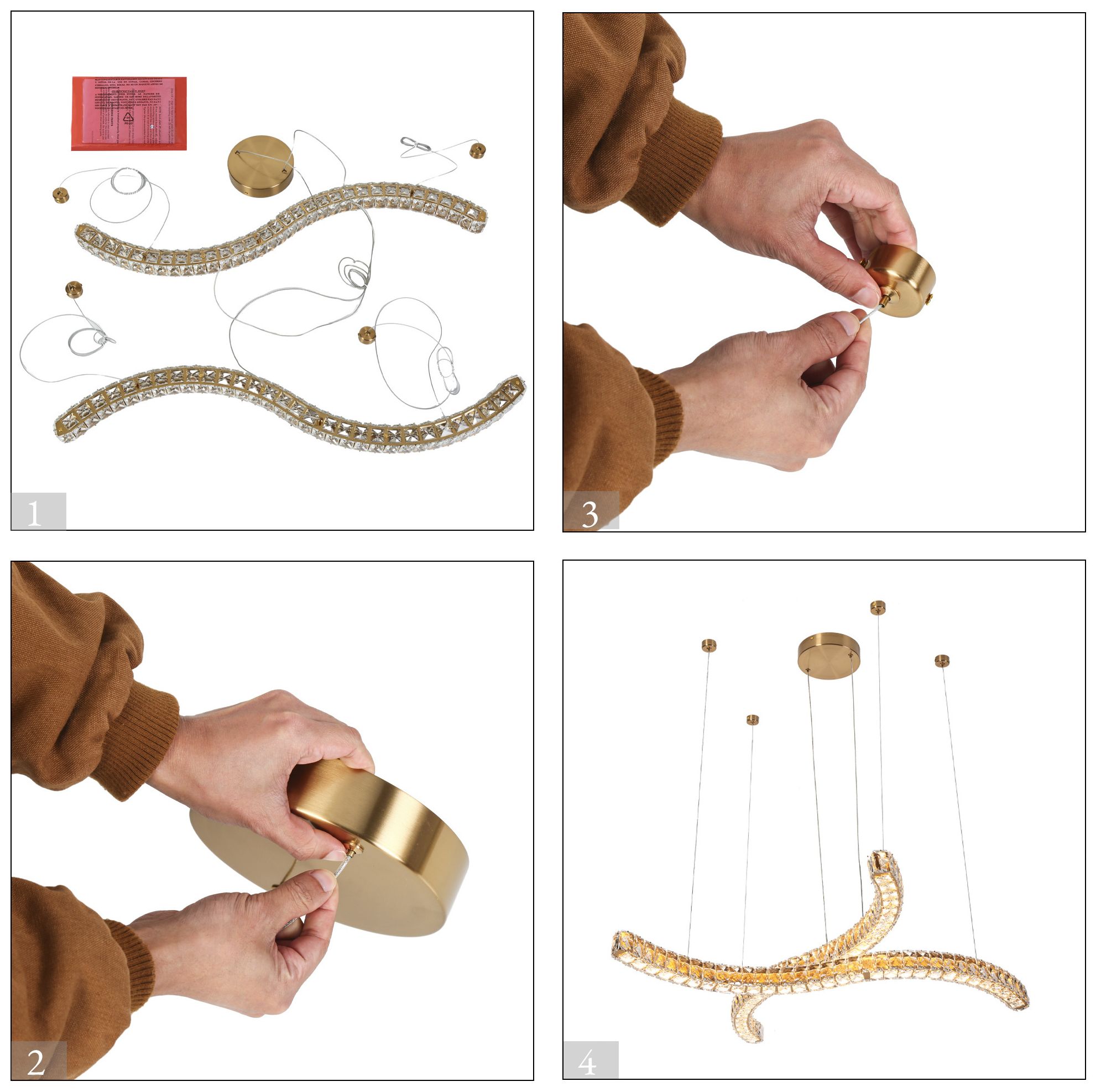 Image 6 Oputant 2-Light LED Crystal Island Chandelier more views