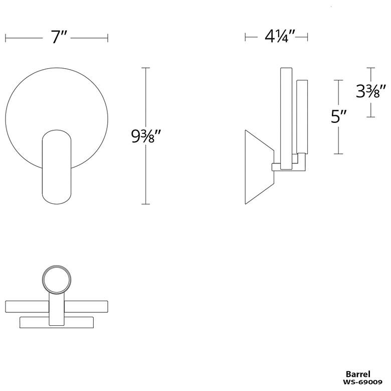 Image 3 Oracle 9.38"H x 7"W 1-Light Wall Sconce in Aged Brass more views