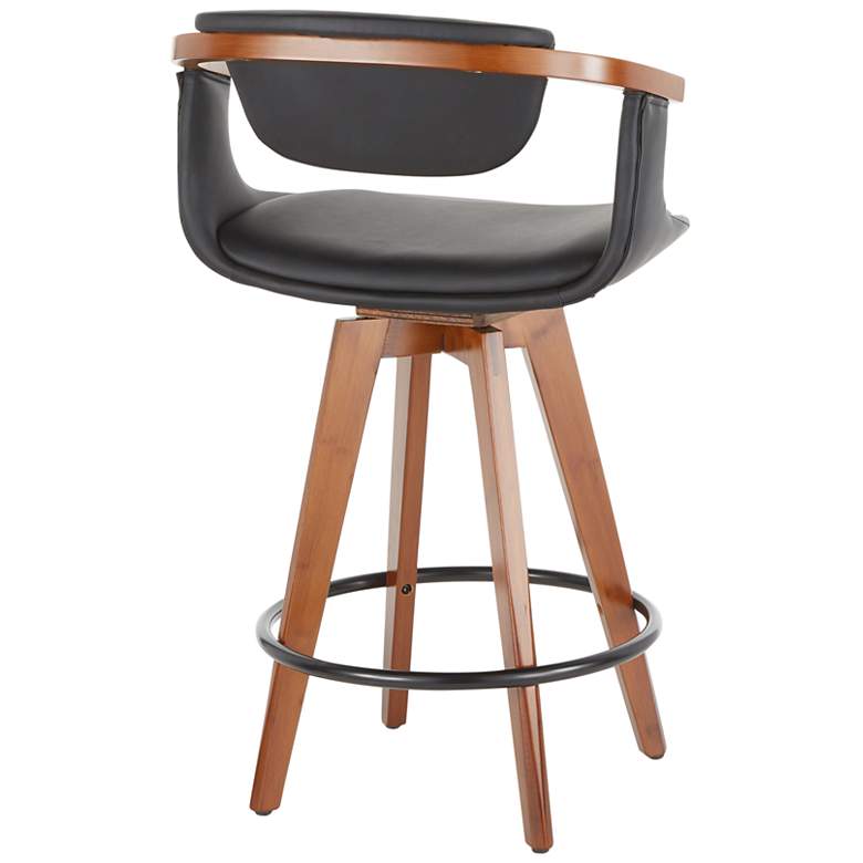 Image 3 Oracle Counter Stool in Bamboo and Black Faux Leather by LumiSource more views