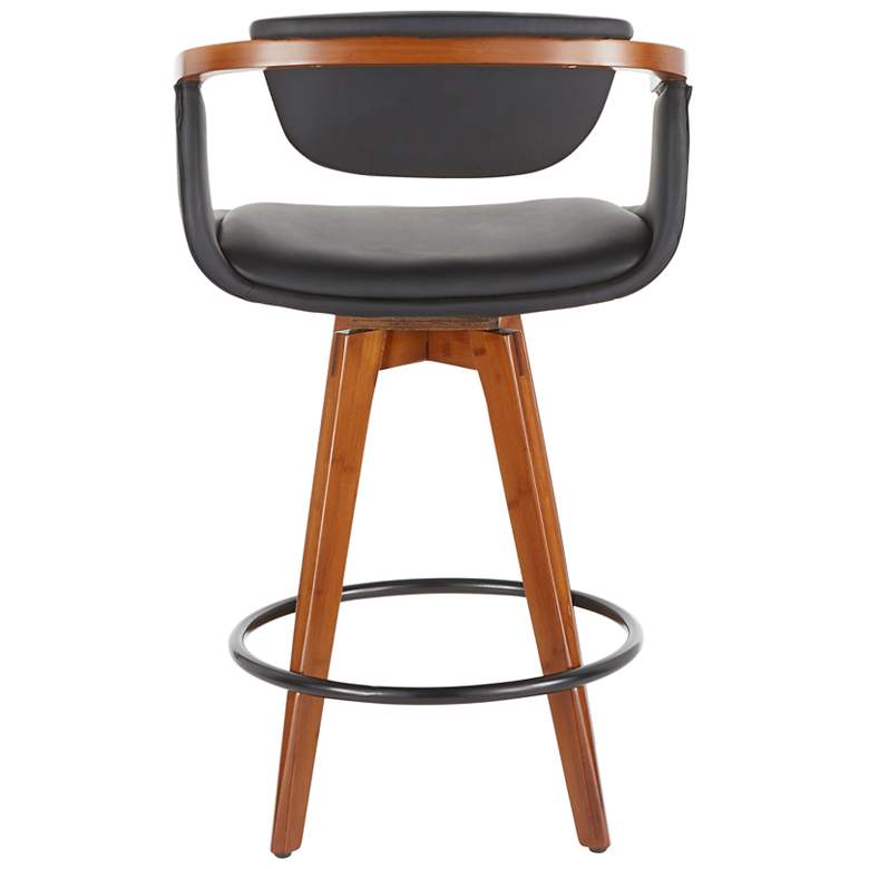 Image 4 Oracle Counter Stool in Bamboo and Black Faux Leather by LumiSource more views