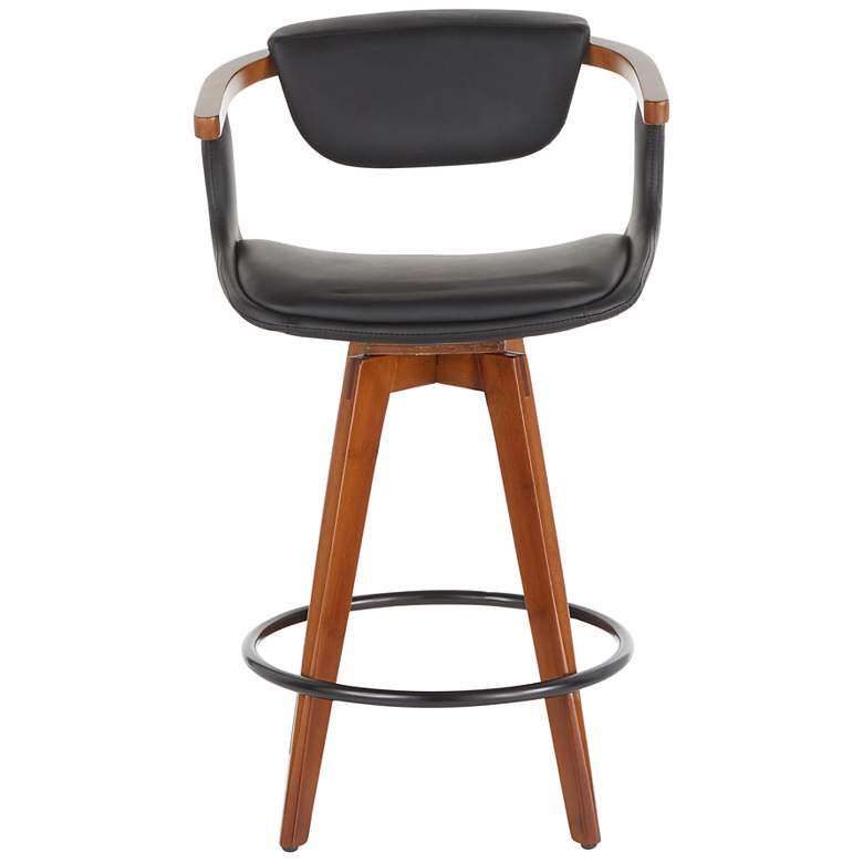 Image 5 Oracle Counter Stool in Bamboo and Black Faux Leather by LumiSource more views
