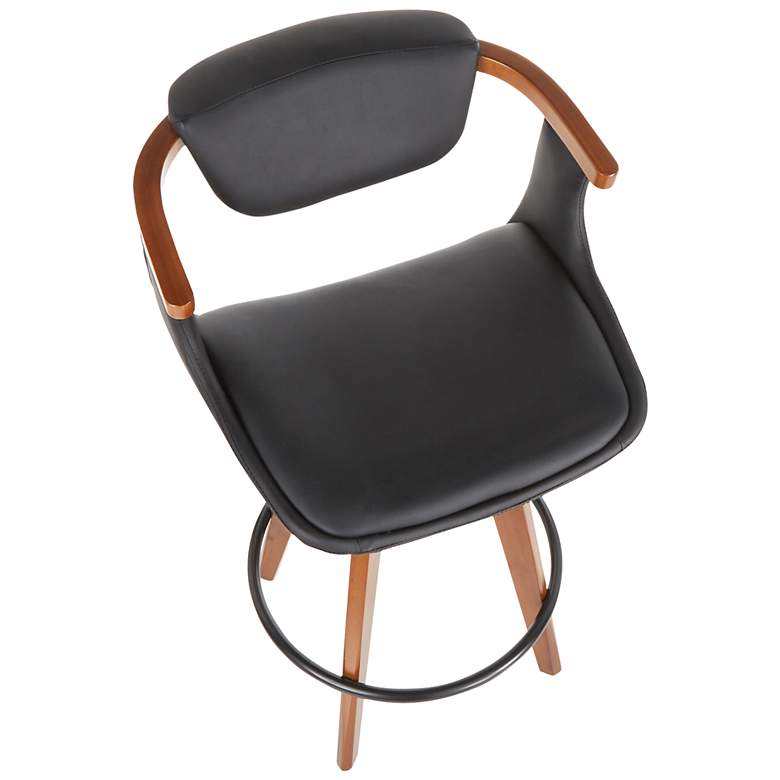 Image 6 Oracle Counter Stool in Bamboo and Black Faux Leather by LumiSource more views