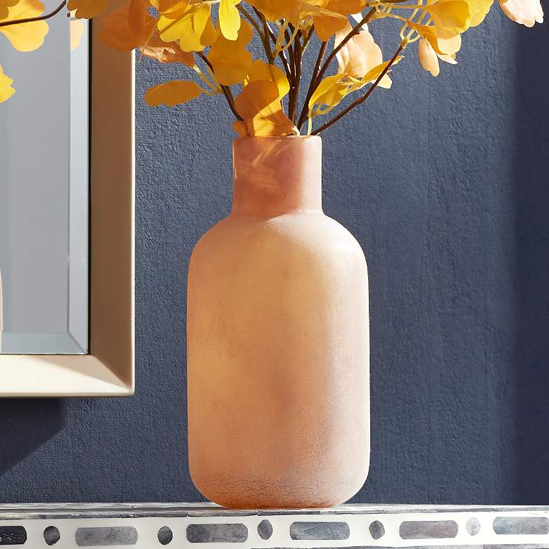 Image 1 Orange 10 1/4" High Glass Decorative Vase