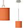 Orange 7" wide Faux Silk Mini Pendant Light